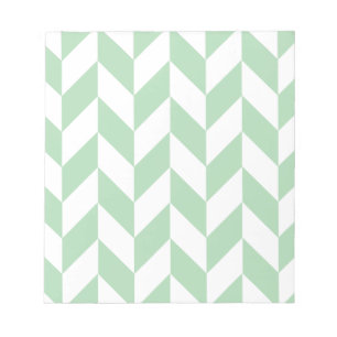 Mint Green Herringbone Pattern Notepad