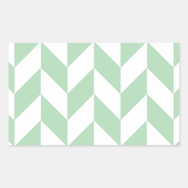 Mint Green Herringbone Pattern Sticker (Front)