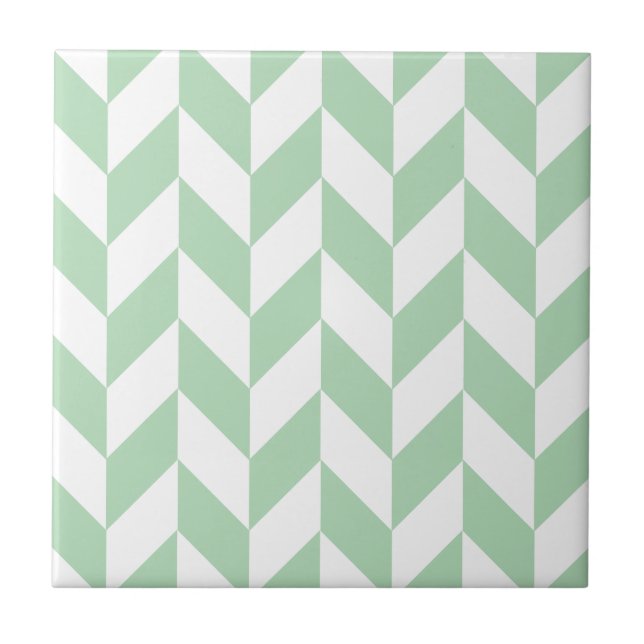 Mint Green Herringbone Tile (Front)