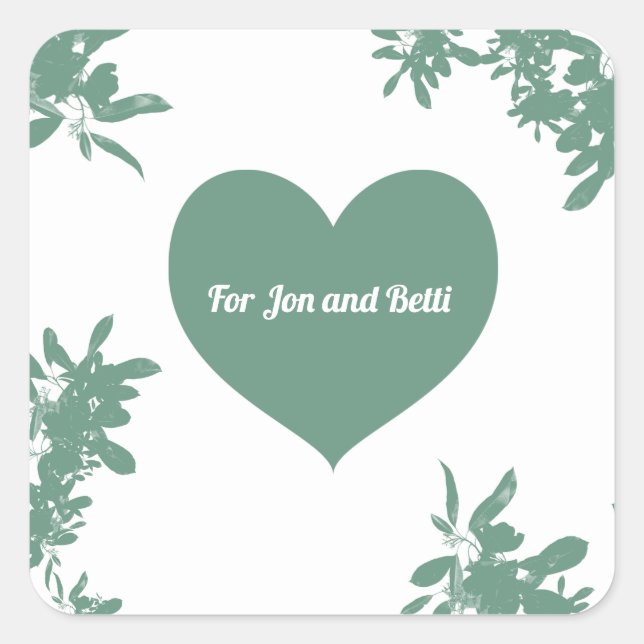 Mint Green Ivy  Square Sticker (Front)