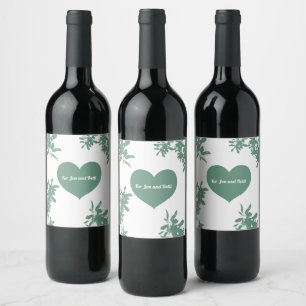 Mint Green Ivy  Square  Wine Label