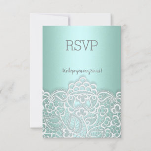 Mint green lace elegant all event rsvp response