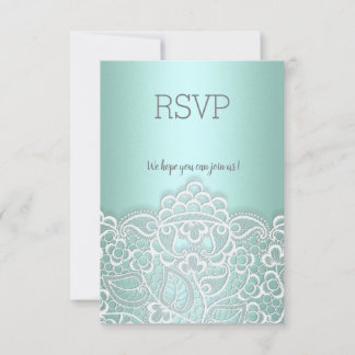 Mint green lace elegant all event rsvp response
