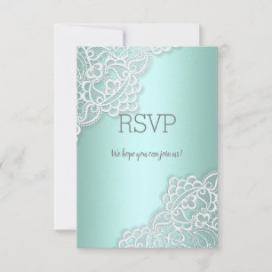 Mint green lace elegant all event rsvp response