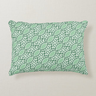 Mint Green Leaf Pattern Accent Pillow