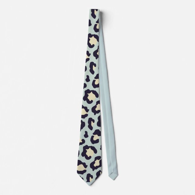 Mint green leopard tie (Front)