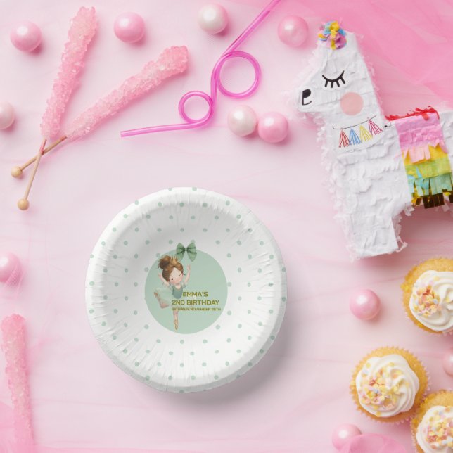 Mint Green Little Princess Ball Paper Plate (Party)