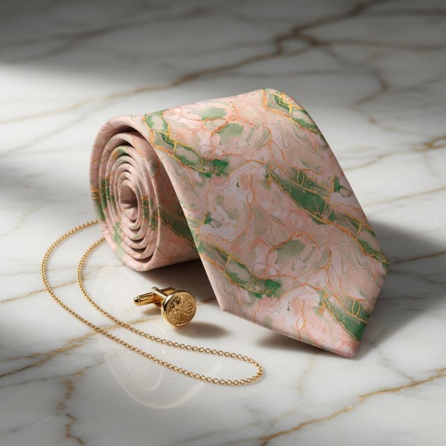 Mint Green Marble & Gold Tie (Creator Uploaded)