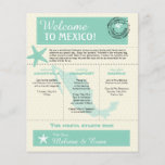Mint Green Mexico Wedding Welcome Letter Flyer<br><div class="desc">Have fun with your destination themed wedding. Palm Tree, Starfish and Map of Mexico in colours of Colours are Mint Green, Light Golden Yellow and White. Customize more text on the back if you need additional space. If the colour scheme is not what you wanted please email paula@labellarue.com BEFORE YOU...</div>