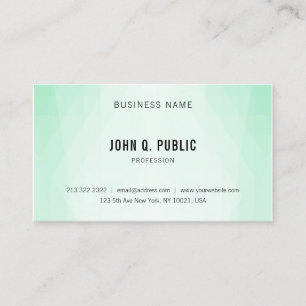 Mint Green Modern Elegant Minimalist Template Business Card