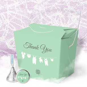 Mint Green Modern Gender Neutral Baby Shower Favor Box