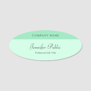 Mint Green Modern Handwriting Name Script Elegant Name Tag