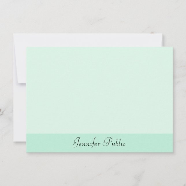Mint Green Modern Handwriting Script Template (Front)