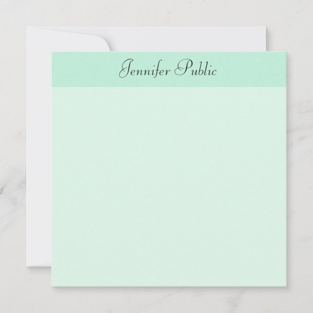 Mint Green Modern Handwritten Script Template (Front)