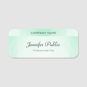 Mint Green Modern Handwritten Script Template Name Tag