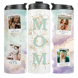 Mint Green Mom Photo Coffee Travel Tumbler Mug