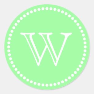 Mint Green Monogram Envelope Seals Favour Tags