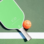 Mint green monogram initials name pickleball paddle<br><div class="desc">Mint green coloured background.  Personalize and add your monogram initials,  letters and full name. White letters.</div>