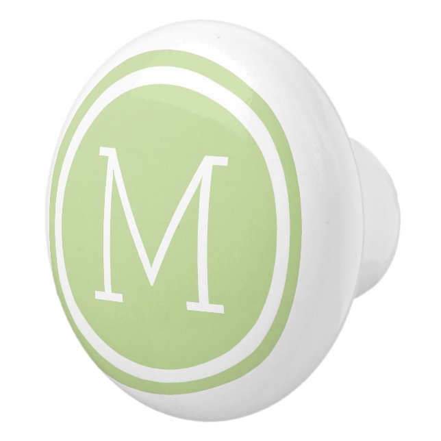 Mint Green Monogram Personalized Drawer Knob (Right)