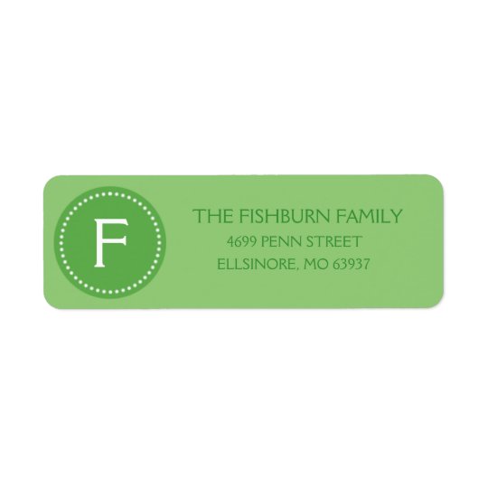 Mint Green Muted Monogram Custom Monogrammed Return Address Label