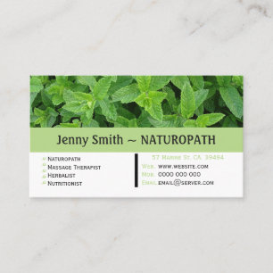 Mint Green Naturopath Appointment Business Card