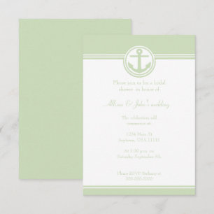 Mint Green Nautical Anchor Bridal Shower Invite