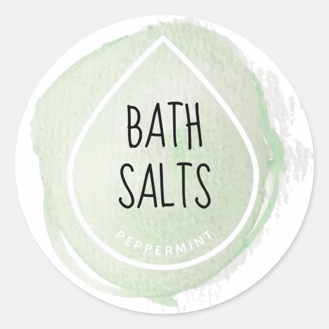 Mint Green Oil Drop Essential Oil Craft Label (Front)
