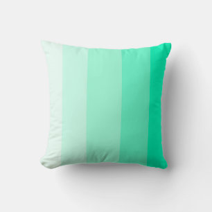 Mint Green Ombre Stripe Throw Pillow