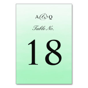 Mint Green Ombre   Wedding Table Number