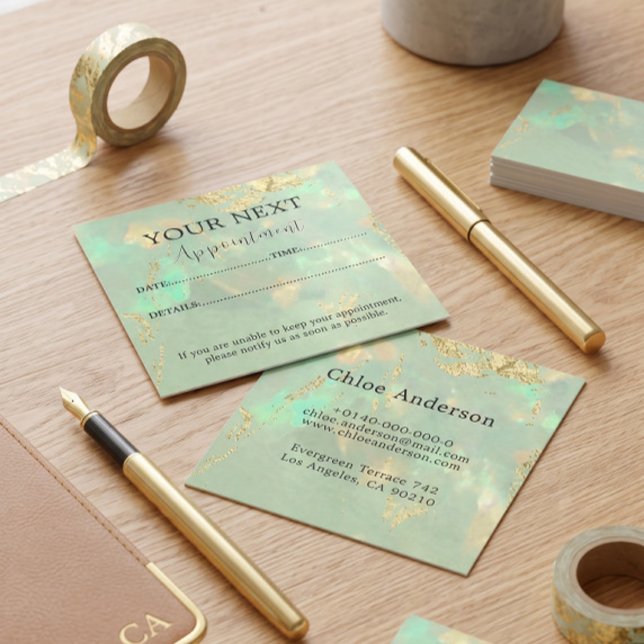 Mint Green Opal Appointment Reminder Card (Creator Uploaded)