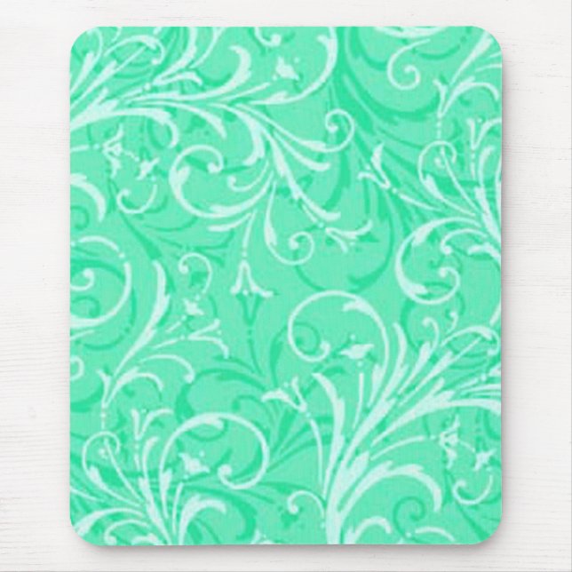 Mint Green Ornamental Mouse Pad (Front)