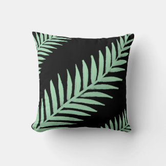 Mint Green Palm Throw Pillow