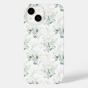 Mint Green Pastel Floral Greenery Pattern Case-Mate iPhone 14 Case