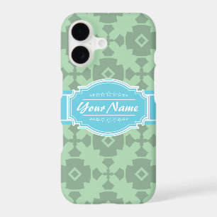 Mint Green pattern with Personalized Name