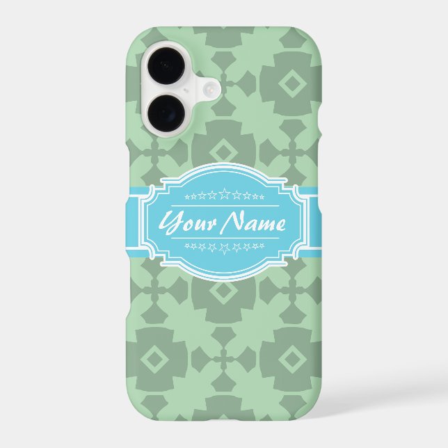 Mint Green pattern with Personalized Name (Back)