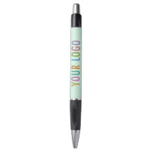 Mint Green Pen with Black Ink Custom Logo Branded