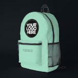 Mint Green | Personalized Corporate Logo and Text Printed Backpack<br><div class="desc">Classic Mint Green Colour | Personalized Corporate Logo and Text Modern Business Printed Backpack</div>