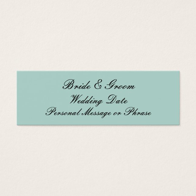 Mint Green Personalized Wedding Favour Tag Templat (Front)
