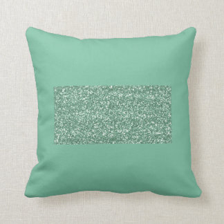 Mint Green Pillow with Faux Glitter