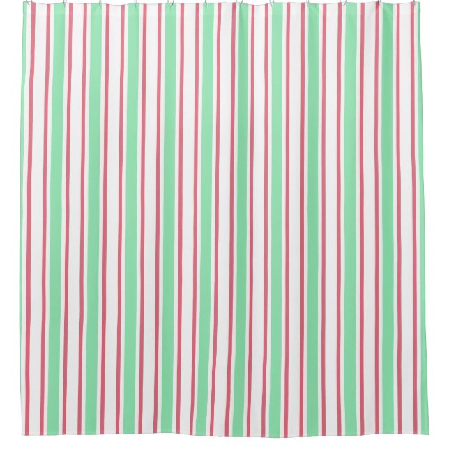 Mint green, pink and white candy stripes (Front)