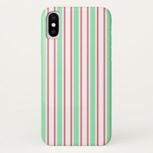 Mint green, pink and white candy stripes Case-Mate iPhone case