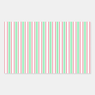 Mint green, pink and white candy stripes sticker