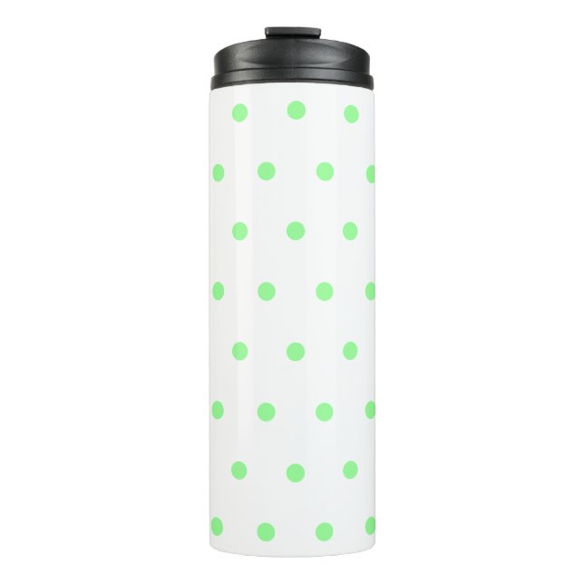 Mint Green Pink Dots Thermal Tumbler (Front)