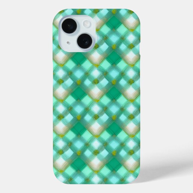 Mint Green Plaid Phone Case (Back)