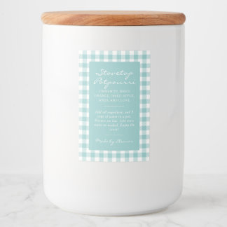 Mint Green Plaid Simmer Pot Kit Label