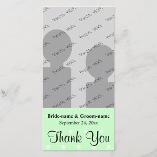 Mint Green Polka Dot Pattern. Wedding Thank You Card