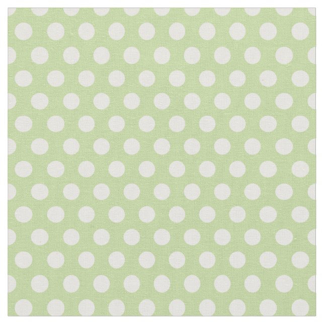 Mint Green Polka Dots Fabric (Close Up)