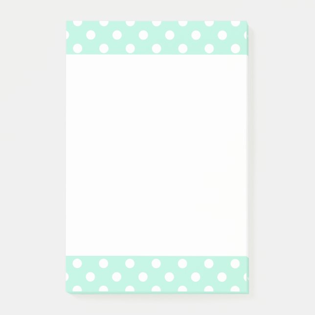 Mint green polka dots note pad (Front)