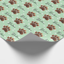 Mint Green Polka Dots, Personalized Paws