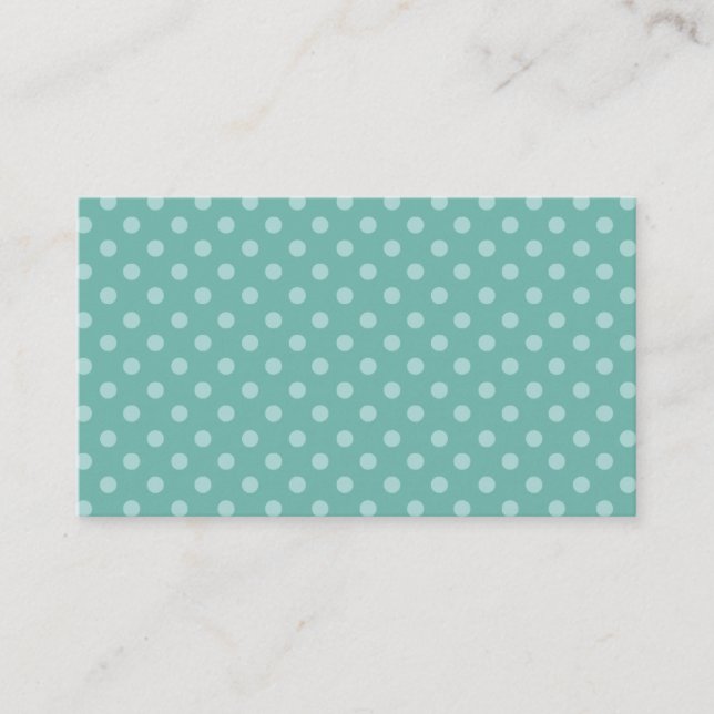 Mint Green Polka Dots Template PDot003 Business Card (Front)